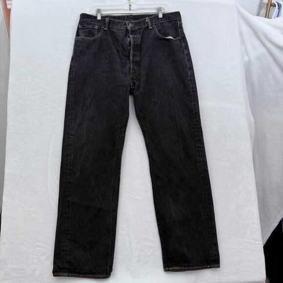 Levi's Other - Levis 501 Jeans Mens 38x34(34x31) Black Original Fit Straight Leg Button Fly